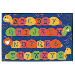 Carpets for Kids KID$Value Caterpillar Friends Rug, 4 x 6 Feet, Rectangle, Blue, Item Number 1536806