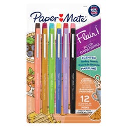 Paper Mate Flair Scented Felt Tip Pens, Medium Point, 0.7 mm, Assorted Sunday Brunch Scents and Colors, Pack of 12 2047944