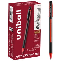 uniball JETSTREAM Ballpoint Pen, 1.0 mm, Red, Pack of 12 2044802