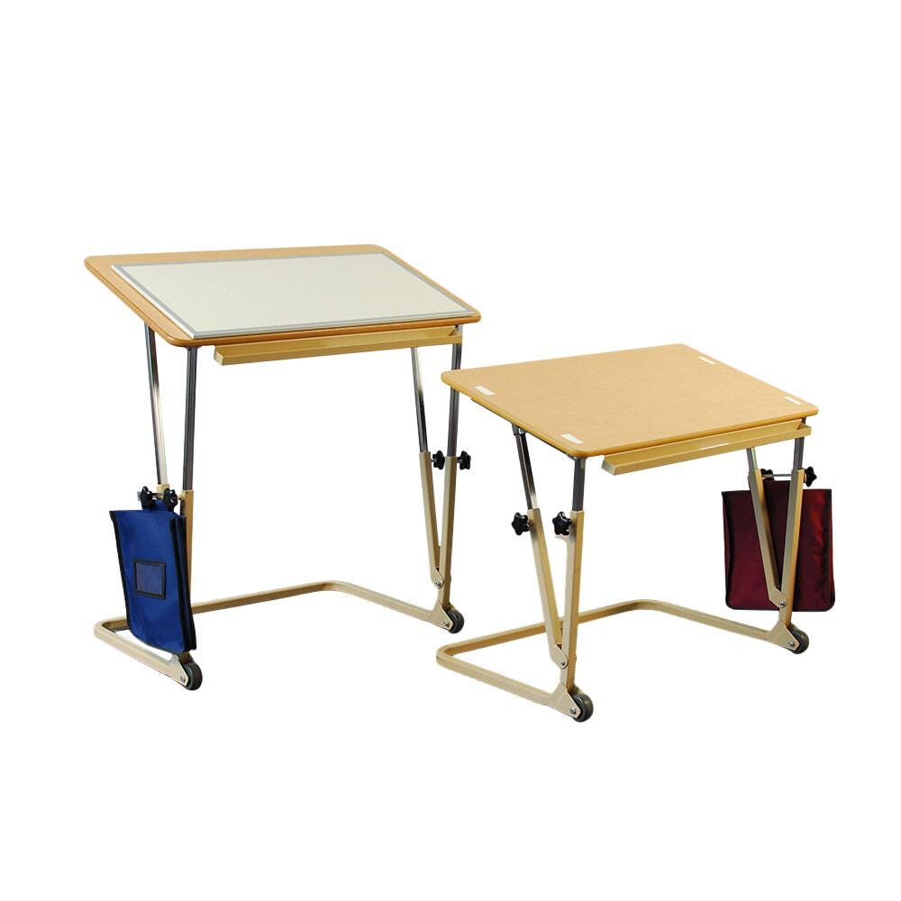 Image for AlertDesk Pediatric Wheelchair Desk, Adjustable Height from 24-1/2 to 30-1/2 inches, Angled top adjusts up to 45 degrees from School Specialty