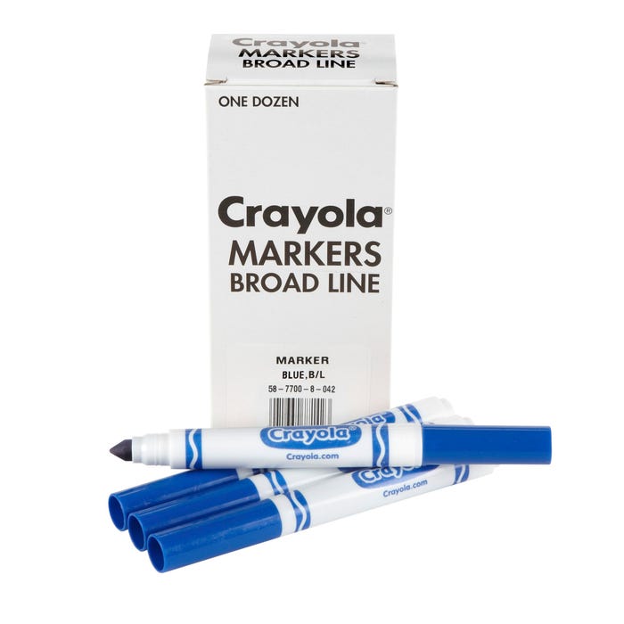 Crayola Bulk Markers, Broad Line, Blue, Pack of 12