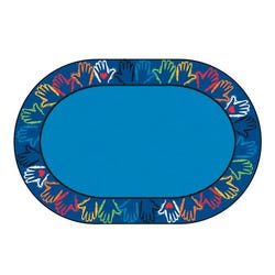 Carpets for Kids Hands Together Carpet, 6 x 9 Feet, Oval, Multicolored, Item Number 2003235