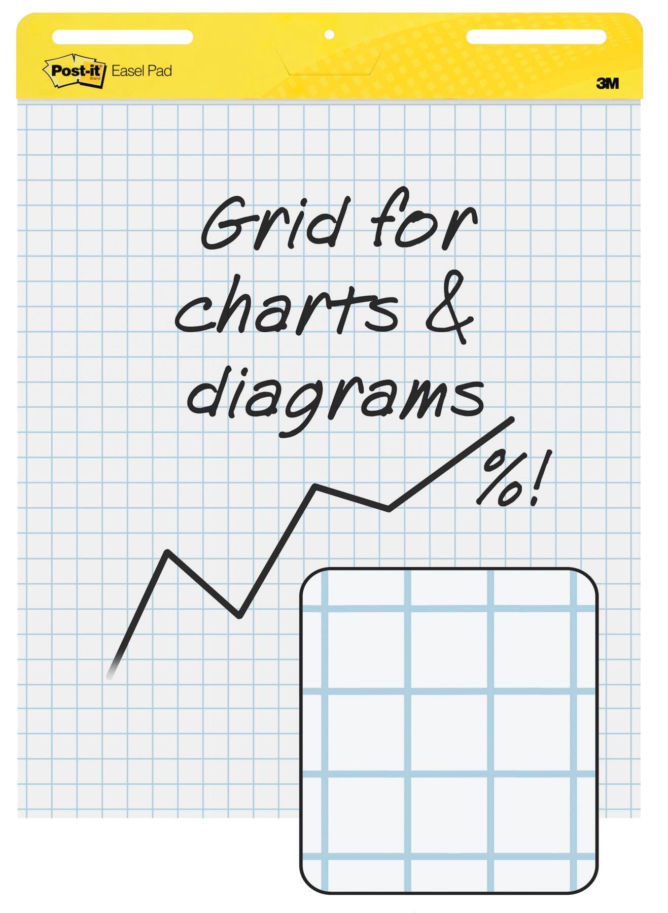 Post-It Self-Stick Easel Pad, 25 x 30 Inches, Grid Ruled, White, 30 Sheets, Pack of 2 1438936