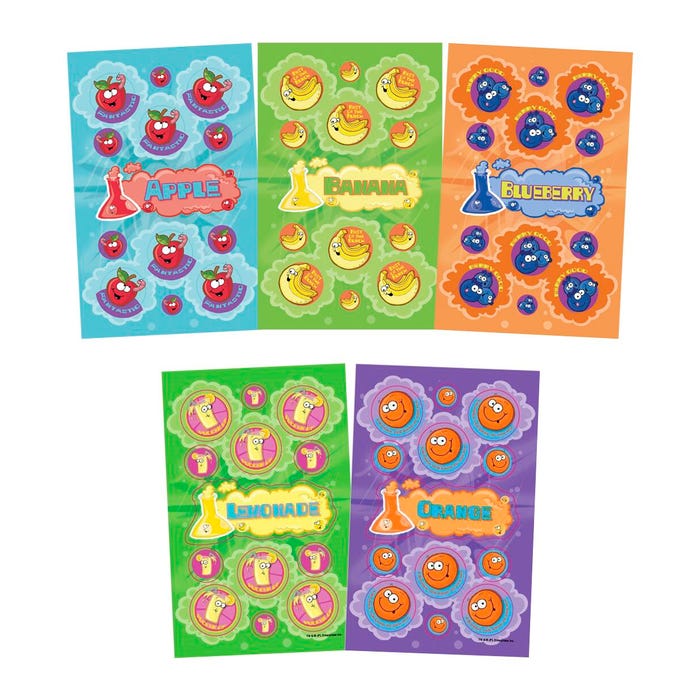JFL Scratch N Sniff Stickers, 10 Fruity Fun Scents, Pack of 280