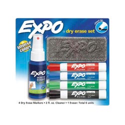 EXPO Dry Erase Starter Set, Chisel Tip, Assorted Colors, Set of 4 088346
