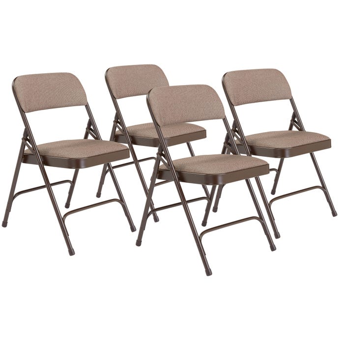 National Public Seating Premium Upholstered Folding Chair, 2200 Series, 17-3/4 Inch Seat Height, Russet Walnut Fabric, Brown Fra