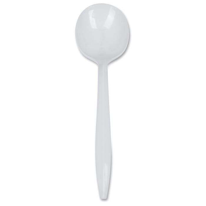 Genuine Joe, Soup Spoon, Medium Weight, White, Pack of 1000