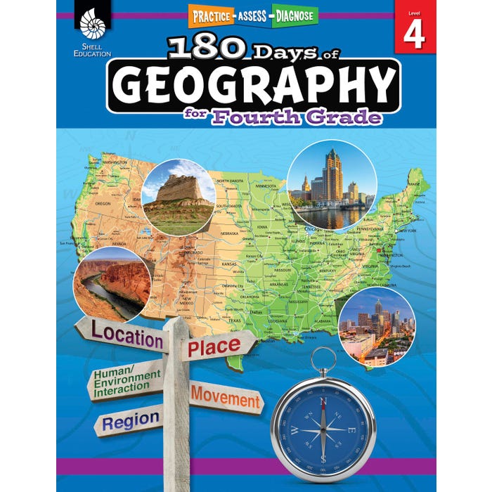 Shell Education 180 Days of Geography for Fourth Grade