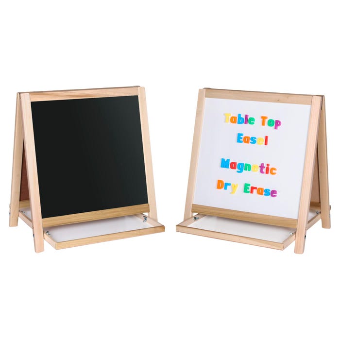 Crestline Magnetic Table Top Easel, Black Chalk/White Dry Erase, 18 x 18 x 19-1/2 Inches
