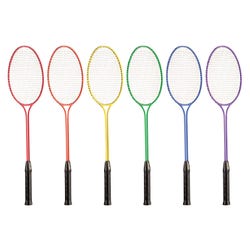 Champion Sports Badminton Tempered Steel Twin-Shaft and Frame Racket, Nylon Strings, Set of 6 2020134