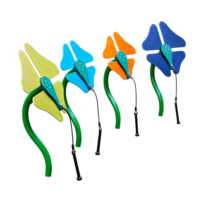 Freenotes Harmony Park Flower Playground Instrument Bells Collection, In-Ground Mount
