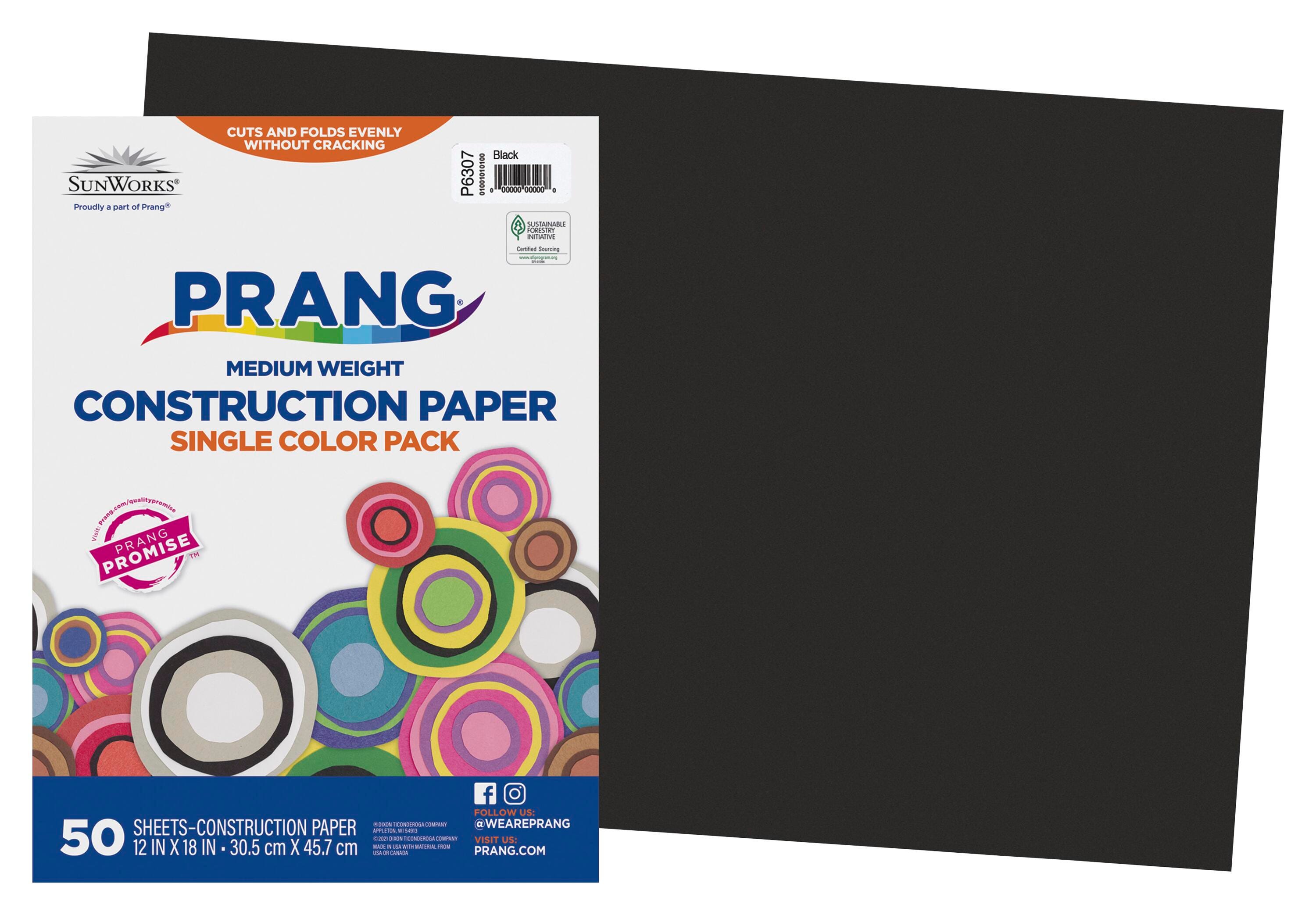 Prang Medium Weight Construction Paper, 12 x 18 Inches, Black, 50 Sheets 1506461
