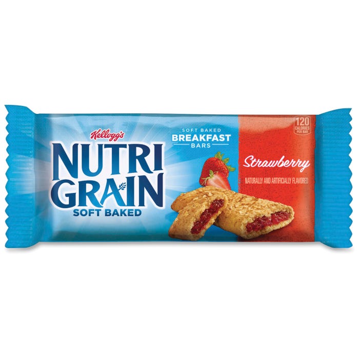 Kellogg's Nutri-Grain Strawberry Low Fat Cereal Bar, 1.3 Ounce, Pack of 16