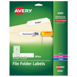 Avery Printable File Folder Labels, 2/3 x 3-7/16 Inches, White, Pack of 750 1597367