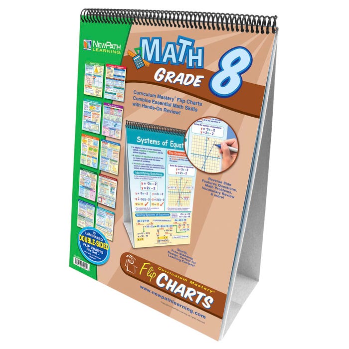 NewPath Learning Math Write-On/Wipe-Off Flip Chart Set, Grade 8