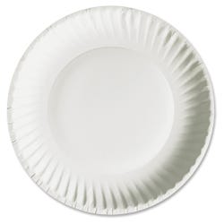 AJM Packaging Green Label Economy Paper Plates, 9 inch, White, Pack of 100, Item Number 1564727