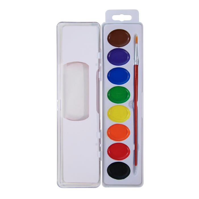 School Smart Watercolor Paint, Assorted 8-Color Pan