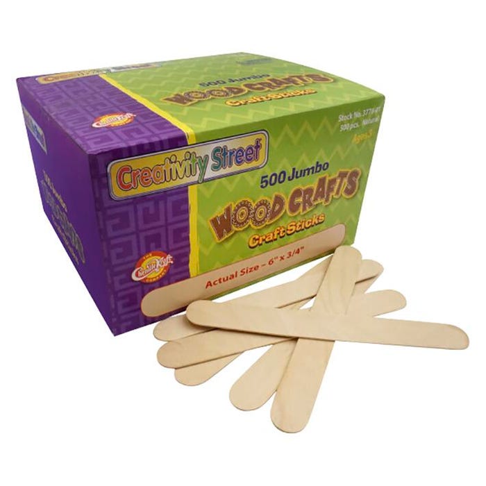 Creativity Street Jumbo Craft Sticks, Natural Color, Pack of 500