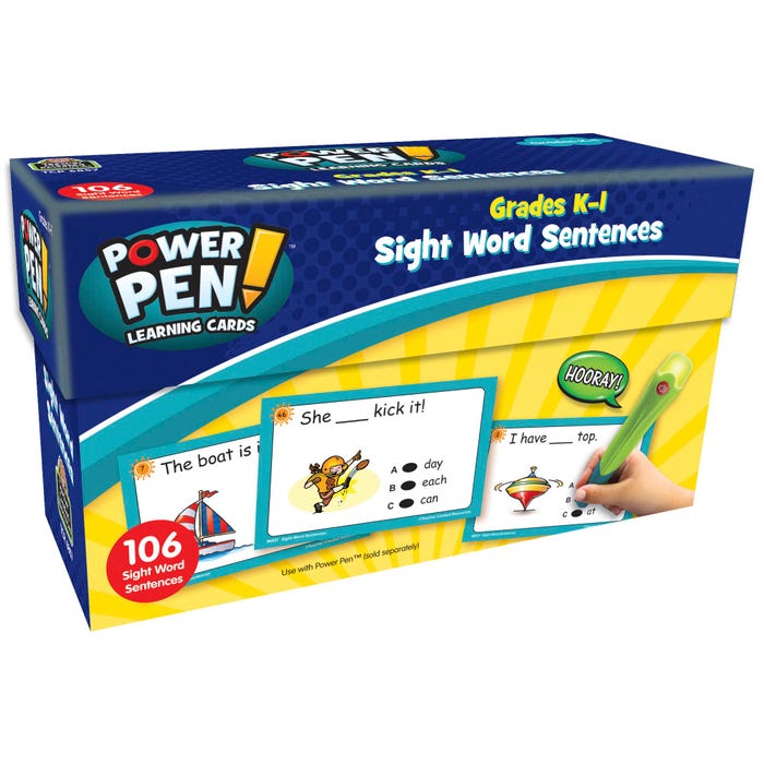 Teacher Created Resources Power Pen Learning Cards, Sight Word Sentences, Grades K to 1