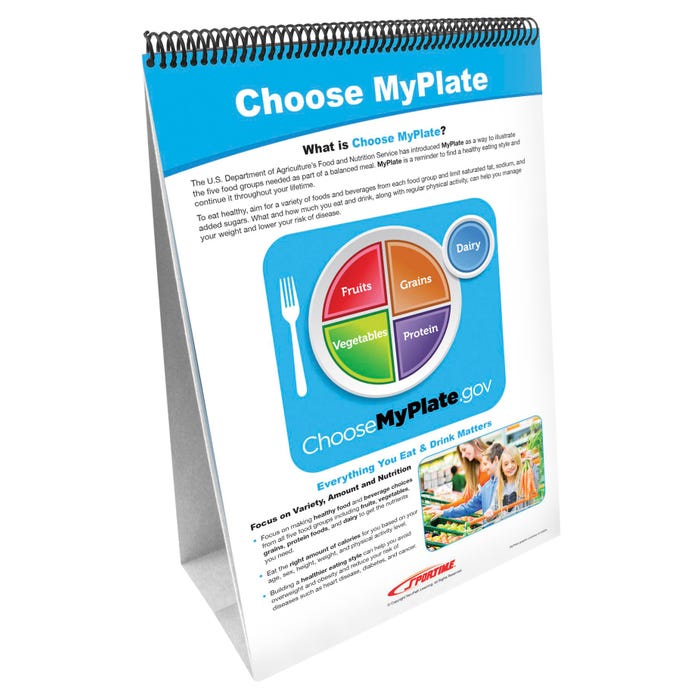Sportime MyPlate Food Groups Flip Charts, Grades 5 to 9, Set of 10