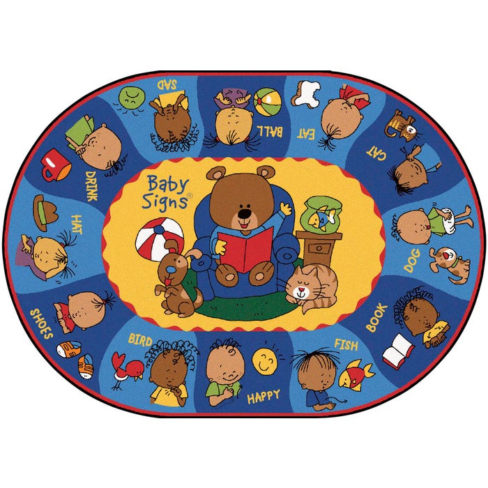 Carpets for Kids Premium Sign Say and Play Bilingual Carpet, Rectangle