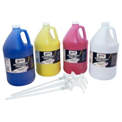Sax Versatemp Premium Heavy-Bodied Tempera Paint Kit with Pumps, 1 Gallon Bottles, Assorted Colors, Set of 4 1592739