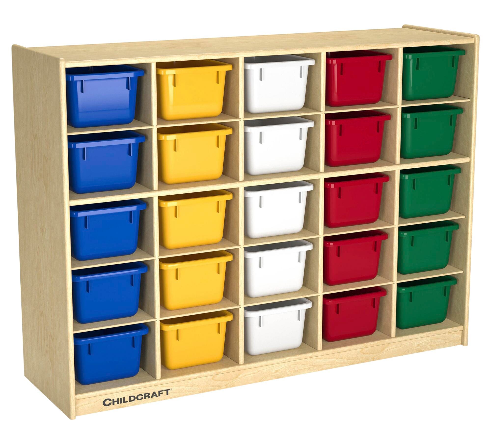 Image for Childcraft Cubby Storage Unit, 25 Primary-Color Bins, 47-3/4 x 14-1/4 x 36 Inches from School Specialty