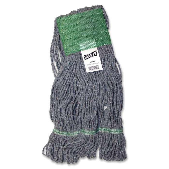 Genuine Joe Earth Medium Mophead, 5 Inch Band, Blue