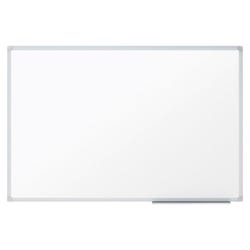 Mead Dry Erase Board with Marker Tray, 48 x 36 Inches, Melamine, Aluminum Frame, White, Silver Frame, Wall Mount