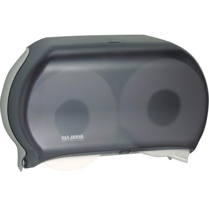San Jamar Jumbo Slim Bathroom Tissue Dispenser, 5-1/4 x 19 x 12 Inches, Pearl Black