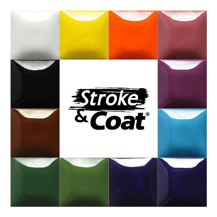Mayco Stroke & Coat Glaze Set 1, Pint Bottles, Assorted Colors, Set of 12