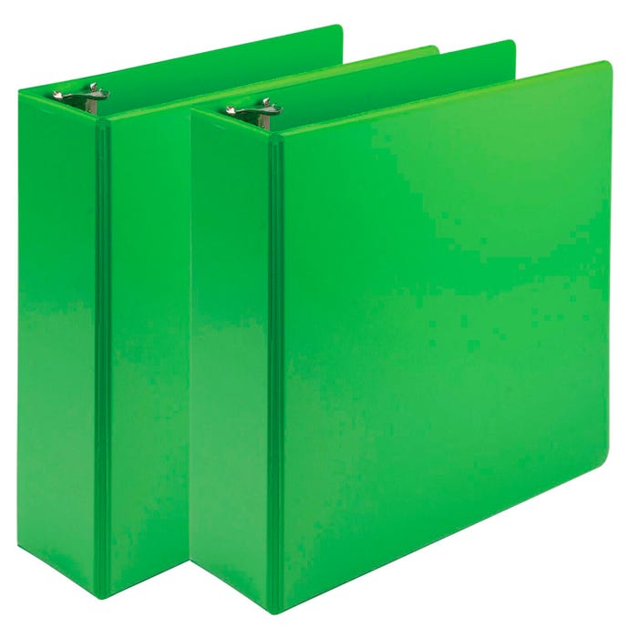Samsill Earth's Choice Fashion View Binders, Round Ring, 3 Inch, Lime, Pack of 2