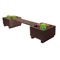 Copernicus Outdoor Planter Bench Set, 18-1/2 x 115 x 27-1/2 Inches, Item Number 2091587