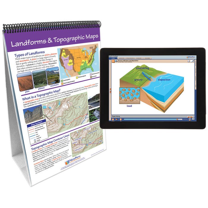 NewPath Learning Earth's Surface Flip Chart and Online Multimedia Lesson, Grades 6 through 10