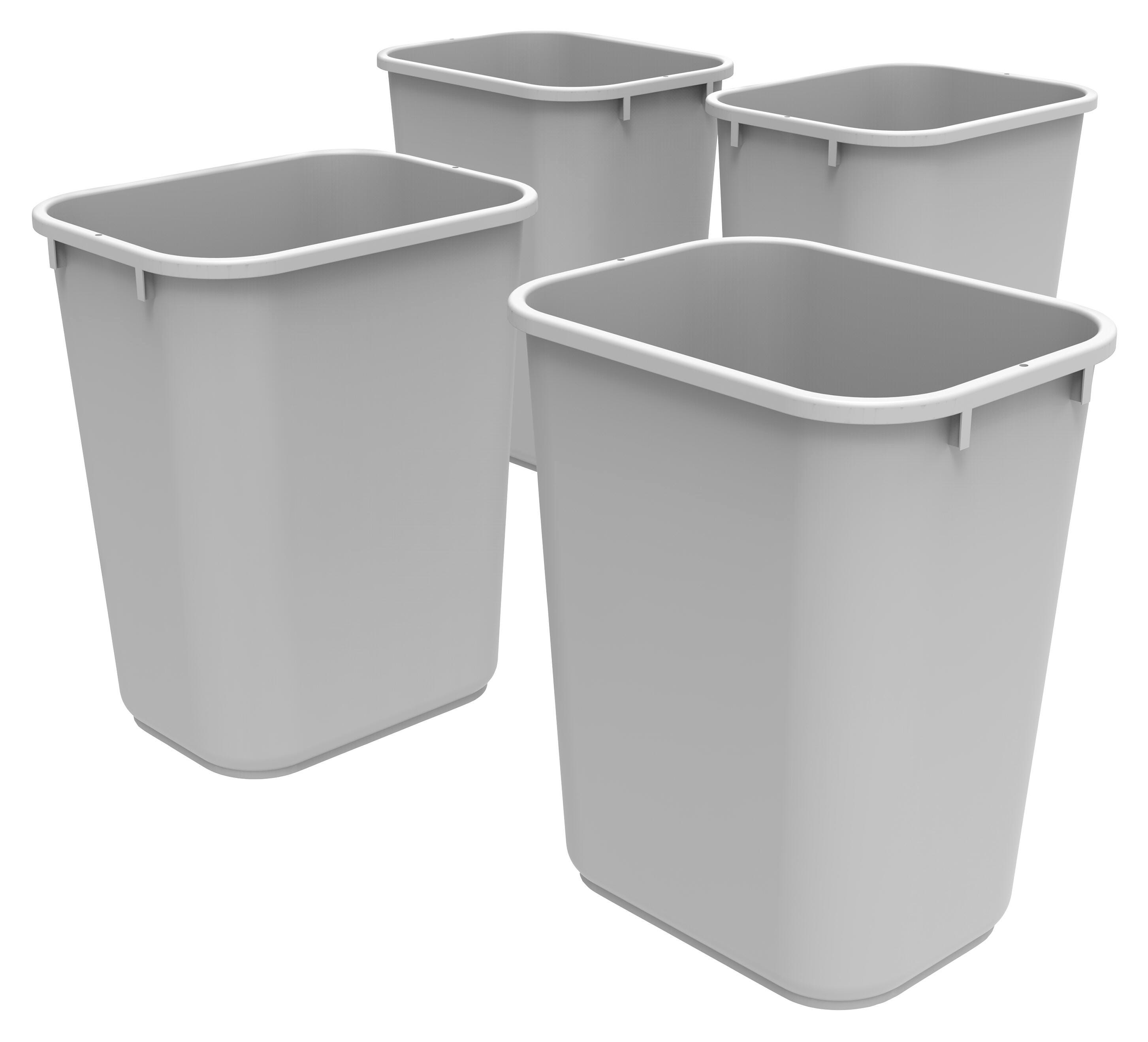 School Smart Indoor Waste Basket, 40 Quart, Gray, Case of 4 2011699