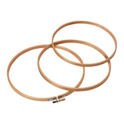 Design Works Crafts Wood Embroidery Hoop with Round Edges, Beige, 8 Inch, Pack of 3