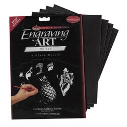 Royal & Langnickel White Engraving Art Boards, 8 x 10 Inches, Set of 36