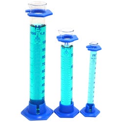 Eisco Labs Graduated Cylinder, Glass with Plastic Base, Assorted Sizes, Set of 3