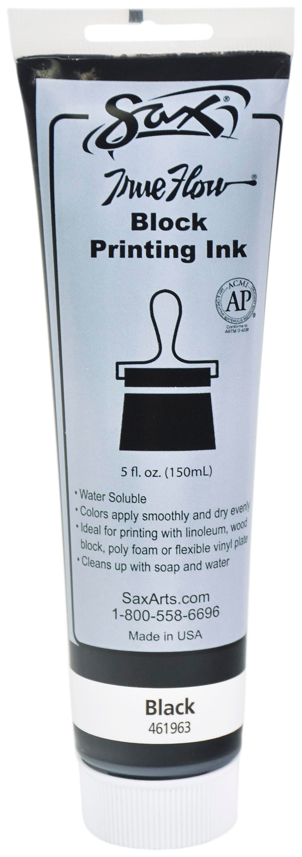 Sax Water Soluble Block Printing Ink, 5 Ounce Tube, Black Item Number 461963