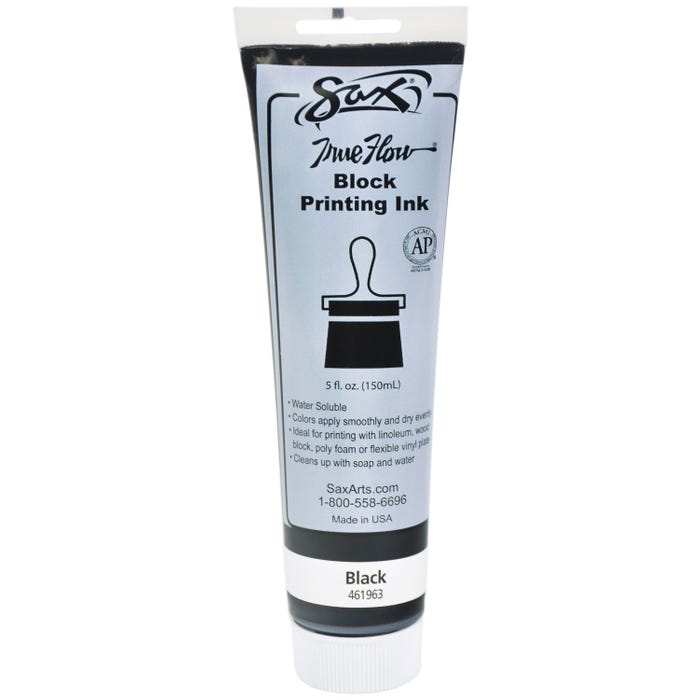 Sax Water Soluble Block Printing Ink, 5 Ounce Tube, Black