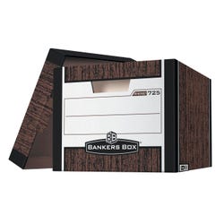 Bankers Box R-Kive File Storage Box, 12 x 15 x 10 Inches, Woodgrain, Pack of 12, Item Number 1351381