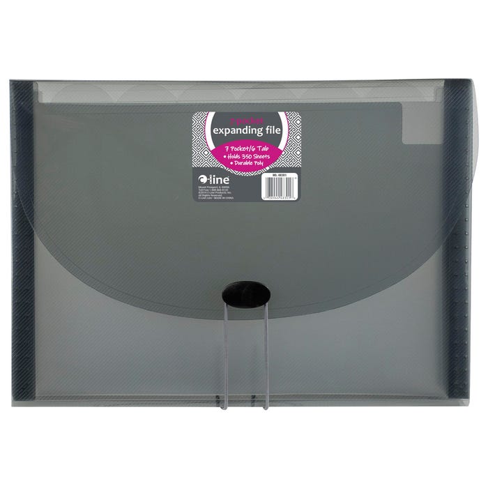 C-Line Expanding File, Letter Size, 7-Pocket, 1-5/8 Inch Expansion, Smoke