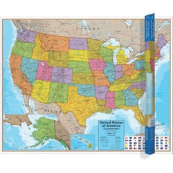 Round World Interactive US Map, 32 x 40-1/2 Inches 1534748