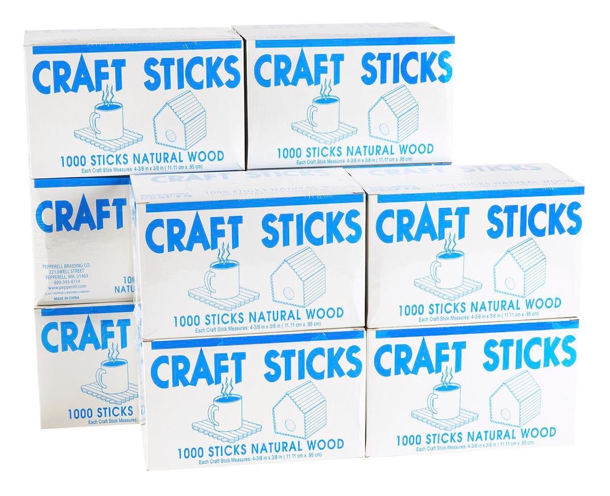 Image for Wooden Craft (Popsicle) Sticks - Case of 10,000 from School Specialty