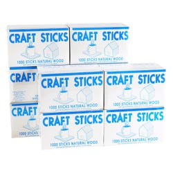 Hand2Mind Wooden Craft (Popsicle) Sticks, Natural Color, Set of 10,000