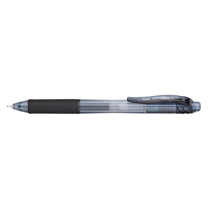 Pentel EnerGel-X Retractable Liquid Gel Pen, 0.5 mm, Black, Pack of 12