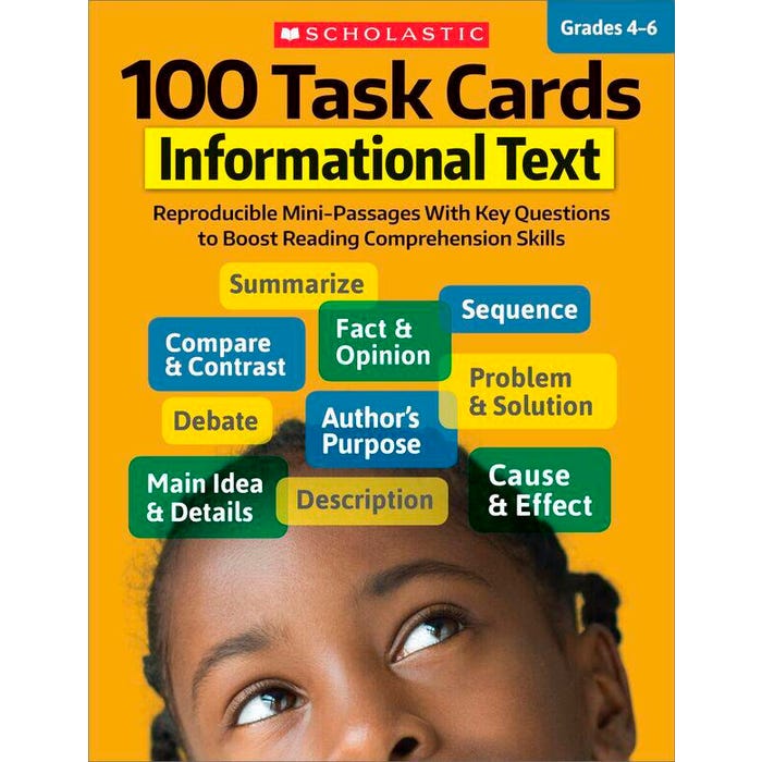 Scholastic 100 Task Cards: Informational Text, Grades 4 to 6