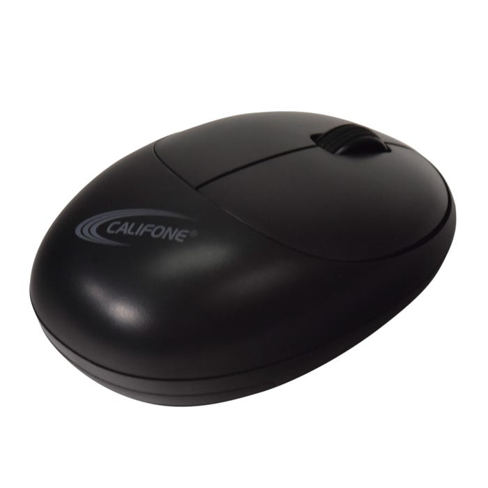 Califone 2.4 Ghz Wireless Mouse, AA Battery Powered, Black