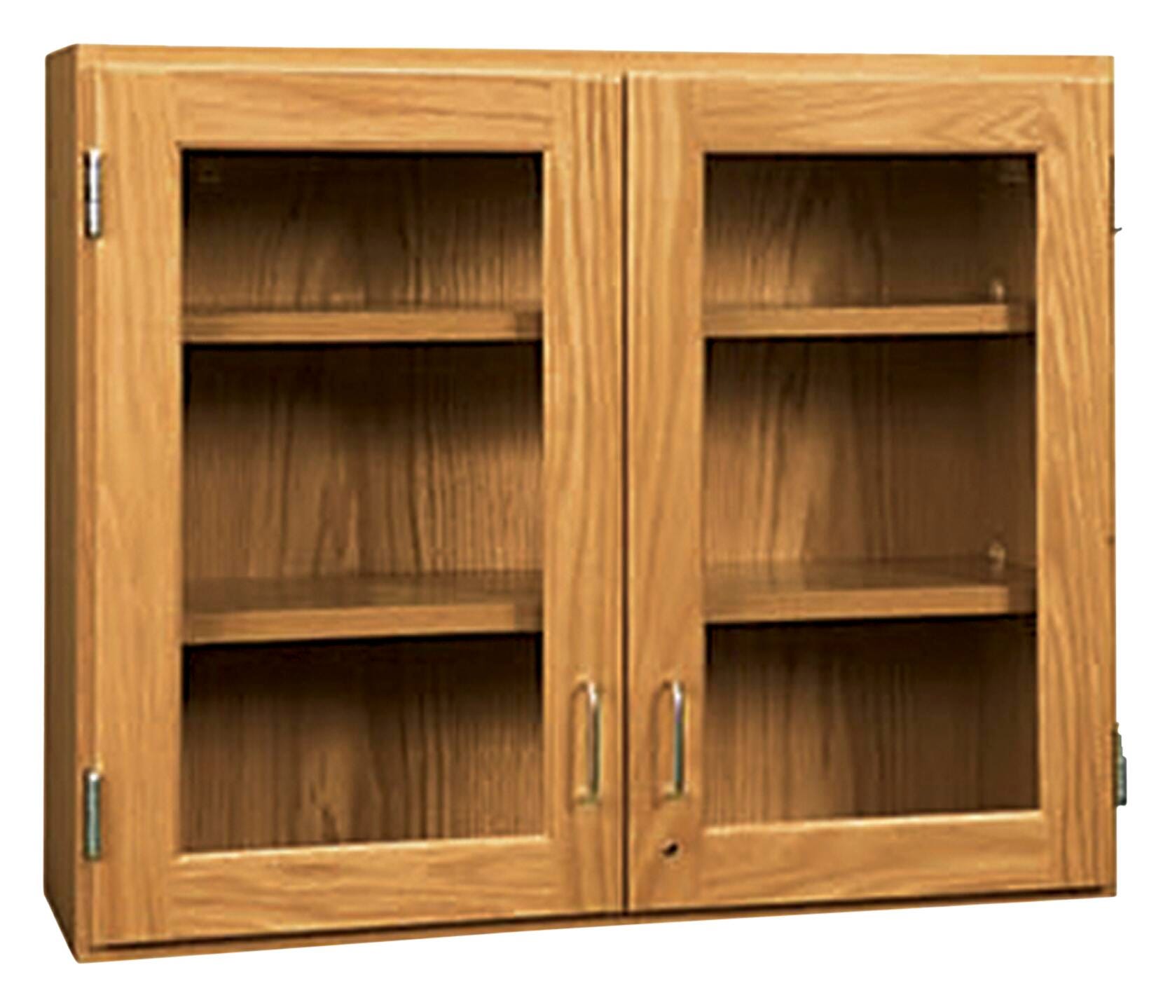 Image for Diversified Spaces Wall Cabinet with Glass Double Doors, 48 x 12 x 30 Inches, Maple from School Specialty