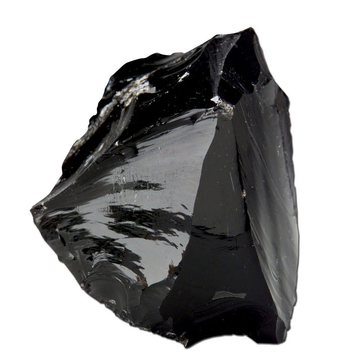 Scott Resources Igneous Black Obsidian Rock Specimen, Hand Sample